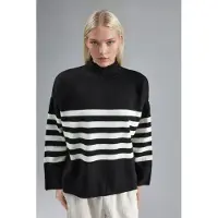 MyFashion Übergroßer gestreifter Rollkragenpullover