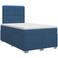 vidaXL Boxspringbett mit Matratze mit Kopfteil Blau 120 x 200 cm Stoff