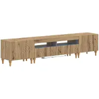 Syfax 3-teiliges LED TV Regal Artisan-Eiche Holzwerkstoff
