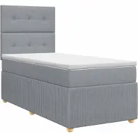 Syfax Boxspringbett mit Matratze mit Kopfteil Hellgrau Einzeln Stoff