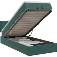 vidaXL Ottoman Bett mit Matratze Dunkelgrün 80 x 200 cm Samt