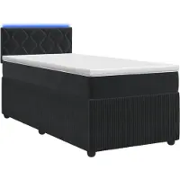 Syfax Boxspringbett mit Matratze Schwarz 100 x 200 cm Samt