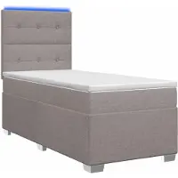 Syfax Boxspringbett mit Matratze mit Kopfteil Taupe 90 x 190 cm Stoff