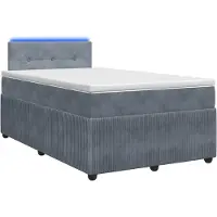 Syfax Boxspringbett mit Matratze Dunkelgrau 120 x 190 cm Samt