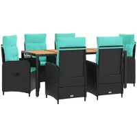 vidaXL Outdoortisch-Set 7 stk. PE Rattan und pulverbeschichteter Stahl