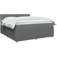 vidaXL Boxspringbett mit Matratze Dunkelgrau 160 x 200 cm Stoff