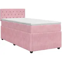 Syfax Boxspringbett mit Matratze mit Kopfteil Rosa 90 x 200 cm Samt