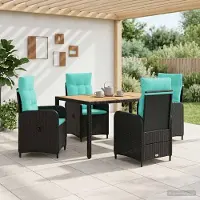 vidaXL Outdoortisch-Set 5 stk. PE Rattan und pulverbeschichteter Stahl