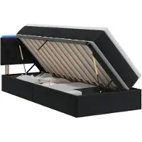 vidaXL LED-Speicherbett mit Matratze Schwarz 100 x 200 cm Samt