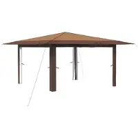 Syfax Pavillon ohne Seitenwand 4 x 4 m Beige und Braun