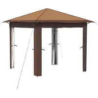 vidaXL Gazebo ohne Seitenwand 2,6 x 2,6 m Beige und Braun