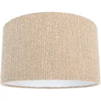 QAZQA Beiger Stofflampenschirm aus Bouclé-Stoff 35/35/20