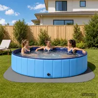 vidaXL Pool Bodenschutzmatte 49 stk. Ø 408 cm Rund EVA-Schaum Grau