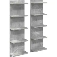 vidaXL Wandregal 2 stk. Betongrau 30 x 15 x 100 cm Holzwerkstoff