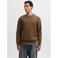 Jack & Jones Herren Sweatshirt JJEBRADLEY SWEAT CREW Relaxed Fit 12249341 Cocoa M