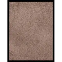 Décoshop26 - Eingangsmatte mit schwarzem Rand und rutschfester Unterseite 40 x 60 cm braunes gedrehtes PP und Vinyl DEC040628