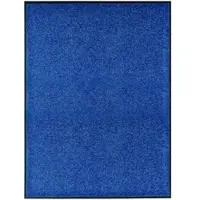 Décoshop26 - Waschbare Fußmatte 90 x 120 cm blau Polyamid PVC rutschfest DEC040604
