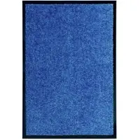 Décoshop26 - Waschbare Fußmatte 40 x 60 cm Polyamid blau PVC rutschfest DEC040601