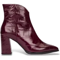 Wonders für Damen. M-5444 Velvet Lederstiefel in Granatrot (36), 3 bis 5 cm, Reißverschluss, Lässig, Kastanienbraun, Lackleder