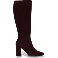 Wonders für Damen. M-5442 Charme Lederstiefel granatrot (40), 3 bis 5 cm, Reißverschluss, Lässig, Kastanienbraun