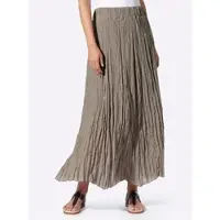 HEINE Schlupfrock "Rock Bahnenrock mit Crinkle-Effekt", Damen, Gr. 34, beige (taupe), Crash, , Modisch, Röcke Schlupfrock