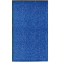 Décoshop26 - Waschbare Fußmatte 90 x 150 cm blau Polyamid PVC rutschfest DEC040605