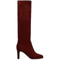 Manfield Rote Stretch-Stiefel aus Velourslederimitat | Größe 36
