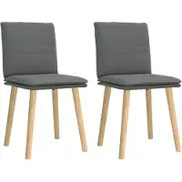 vidaXL Esszimmerstühle 2 Stk. Dunkelgrau Stoff