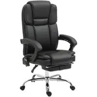MODFU Bürostuhl ergonomisch mit Massage und Wärmefunktion Schwarz 67x66x126 cm mit Fußstütze Rückenlehne 135 Grad höhenverstellbar