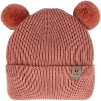 Maximo Winter-Strickmütze mit Bommel, rosa, 37