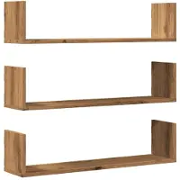 vidaXL Wandregale 3 Stk. Artisan-Eiche 80x18x18 cm Holzwerkstoff
