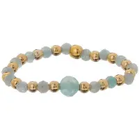 Alisia - Gold-plated beaded ring with amazonite AL4072.01.011 - Circuit: 57 mm