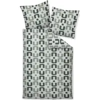 Janine Mako-Satin Bettwäsche J.D. 87119 155x220 cm + 80x80 cm salbeigrün