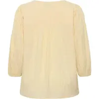 KAFFE CURVE Langarmbluse "Damen Bluse langarm KCmaisie", Damen, Gr. 52, gelb (sunlight), Obermaterial: 98% Baumwolle CO. 2% Elasthan EL., Blusen Langarmbluse