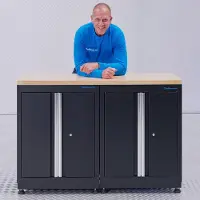Datona Basic Werkbank mit Eichenholz-Arbeitsplatte - 136 cm