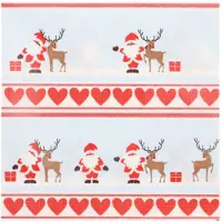 Papstar 300 Servietten, 3-lagig 1/4-Falz 33 cm x 33 cm `Lovely Santa`