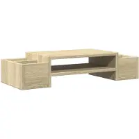 vidaXL Monitorständer mit Stauraum Sonoma-Eiche 70x27x15 Holzwerkstoff