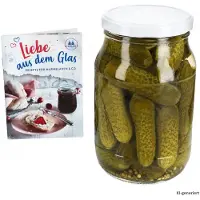 MamboCat Einmachglas 1,7L Vorratsglas TO100 Deckel weiß Rezeptheft Einkochen