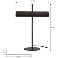 LUCANDE Bankerlampe Nysira, modern, grau metallic, 2-flg.