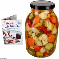 MamboCat Einmachglas 3L Vorratsglas TO100 Deckel schwarz Rezeptheft Einkochen