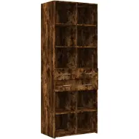 vidaXL Highboard Räuchereiche 70x42,5x185 cm Holzwerkstoff