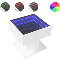 vidaXL LED-Couchtisch Weiß 50x50x45 cm Holzwerkstoff