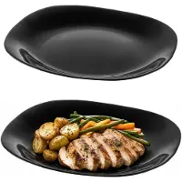 Kadax Speiseteller 28 cm, Schwarz, Flach, Groß