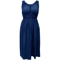 Apricot Midikleid "Midi-Kleid mit Häkelspitze und Smokarbeit" Smokarbeit