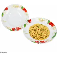 MamboCat 2er Set TOMATE Pastateller mit Dekor & Schrift aus Porzellan – DN3000070