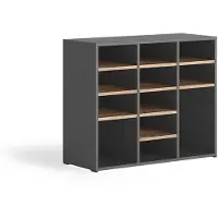 Vicco Schuhschrank Lysander, Anthrazit/Goldkraft Eiche, 78.6 x 65.5 cm mit 12 offenen Fächern