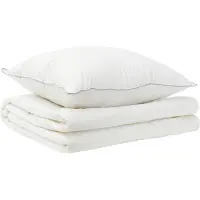 vidaXL Bettdecke und Kissen Set 2 stk. 152x203 cm Sommer 140 GSM Wolle