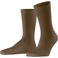 Falke Run Rib Crew Unisex Socken, 46-48, Braun, Rippe, Baumwolle