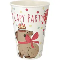 Papstar Trinkbecher, Pappe 0,2 l Ø 7 cm, 9,7 cm "Capy Party", 14 x 10 Stück 140 Stück