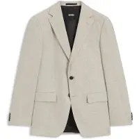 BOSS Gemusterter Slim-Fit Blazer aus Woll-Kaschmir-Mix Grösse 46